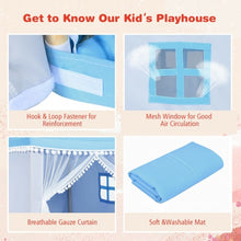 Load image into Gallery viewer, Kids Play Tent Large Playhouse Children Play Castle Fairy Tent Gift w/ Mat-Blue
