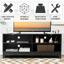 Load image into Gallery viewer, 58&quot; Modern Entertainment Media Center Wood TV Stand-Black
