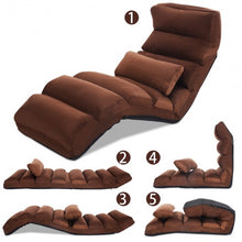Load image into Gallery viewer, Folding Lazy Sofa Chair Stylish Sofa Couch Beds Lounge Chair W/Pillow-coffee
