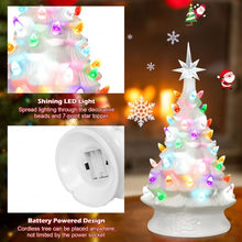 Load image into Gallery viewer, 14&quot; Pre-Lit Hand-Painted Ceramic Tabletop Christmas Tree
