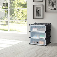 Load image into Gallery viewer, DIY 3 Cube 6 Pair Space Saving Portable Shoe Storage Cabinet
