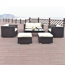 Load image into Gallery viewer, 6 pcs Patio Rattan Wicker Furniture Set

