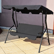 Load image into Gallery viewer, 3 Seats Patio Canopy Swing-Black
