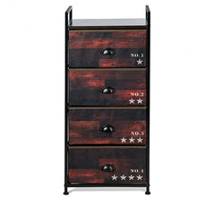 Load image into Gallery viewer, 4 Drawer Fabric Dresser Storage Tower Nightstand

