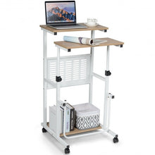 Load image into Gallery viewer, Height Adjustable Mobile Computer Stand Up Desk
