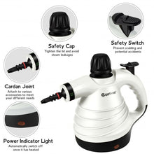 Load image into Gallery viewer, 1050W Portable Multipurpose Pressurized Handheld Steam Cleaner-White
