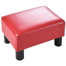 Load image into Gallery viewer, Small PU Leather Rectangular Seat Ottoman Footstool-Red

