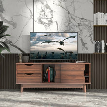 Load image into Gallery viewer, TV Stand for TV up to 60&quot; Media Console Table Storage with Doors-Walnut
