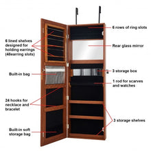 Load image into Gallery viewer, Lockable Storage Jewelry Cabinet with Frameless Mirror-Coffee
