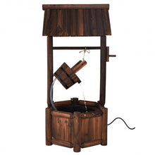 Load image into Gallery viewer, Garden Rustic Wishing Well Wooden Water Fountain with Pump
