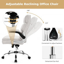 Load image into Gallery viewer, Adjustable Swivel Office Chair with High Back and Flip-up Arm for Home and Office-Beige
