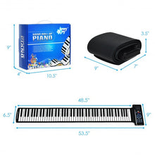 Load image into Gallery viewer, 88 Key Electronic Roll Up Piano Silicone Keyboard-Black
