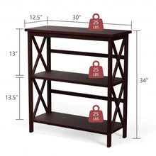 Load image into Gallery viewer, 3-Tier Bookshelf Wooden Open Storage Bookcase for Home Office-Coffee
