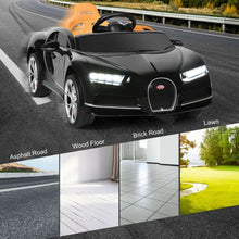 Load image into Gallery viewer, 12V Licensed Bugatti Chiron Kids Ride on Car with Storage Box and MP3-Black
