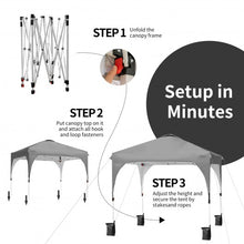 Load image into Gallery viewer, 8&#39; x 8&#39; Outdoor Pop Up Tent Canopy Camping Sun Shelter with Roller Bag-Gray

