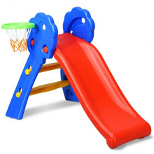 Load image into Gallery viewer, 2 Step Children Folding Slide with Basketball Hoop
