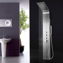 Load image into Gallery viewer, 58&quot; Brushed Stainless Steel Shower Panel w/3 stage Function

