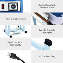 Load image into Gallery viewer, 110V 12&quot; Foot Pedal Impulse Sealer Machine with Cutter
