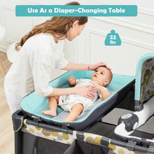 Load image into Gallery viewer, 4-in-1 Convertible Portable Baby Playard Newborn Napper with Music and Toys-Blue
