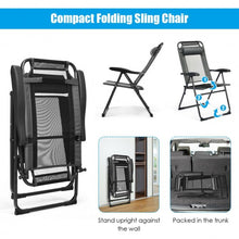 Load image into Gallery viewer, 4 Pcs Patio Garden Adjustable Reclining Folding Chairs with Headrest-Gray
