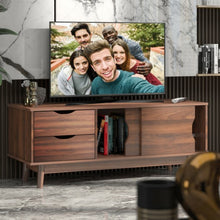 Load image into Gallery viewer, TV Stand for TV up to 60&quot; Media Console Table Storage with Doors-Walnut

