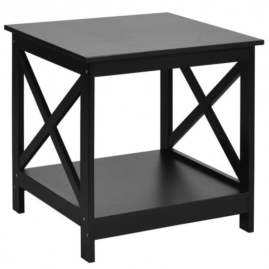 X-Design Display Accent Sofa Side Nightstand Table-Black