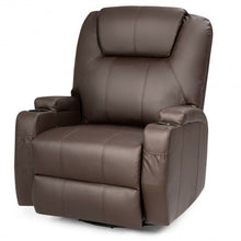Load image into Gallery viewer, 8 Heated Swivel Point Massage Recliner Chair-Coffee
