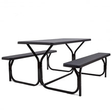 Load image into Gallery viewer, Outdoor Picnic Garden Party Table And Bench Set-Black
