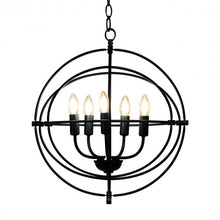 Load image into Gallery viewer, 20" 5 Lights Metal Chandelier with Pivoting Interlocking Rings
