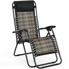 Load image into Gallery viewer, Folding Patio Rattan Zero Gravity Lounge Chair Recliner-Gray
