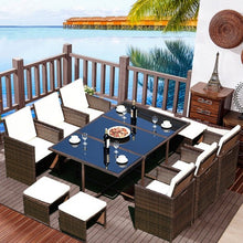 Load image into Gallery viewer, 11 pcs Outdoor Patio Dining Rattan Wicker Furniture Set

