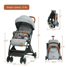 Load image into Gallery viewer, Lightweight Aluminium Frame Baby Stroller with Net-Gray
