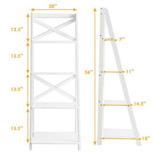 Load image into Gallery viewer, 4-Tier Wood Display Storage Bookshelf-White
