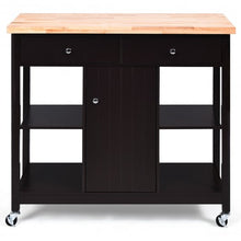Load image into Gallery viewer, Rolling Kitchen Trolley Island Utility Cart Storage Shelf-Deep Brown
