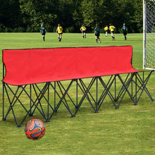 Load image into Gallery viewer, Portable Folding 6 Seats Chair Sideline Sports Bench-Red
