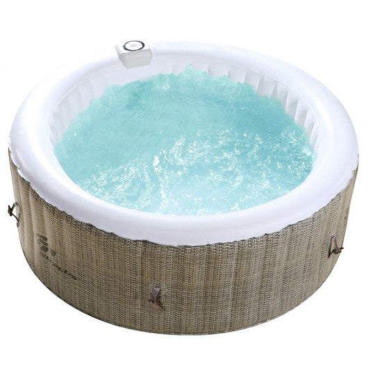 4 Persons Portable Heated Bubble Massage Spa-Coffee