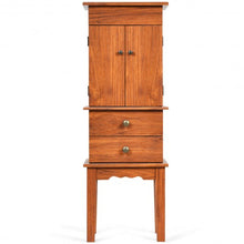 Load image into Gallery viewer, Vintage Jewelry Storage Standing with Top Flip Makeup Mirror
