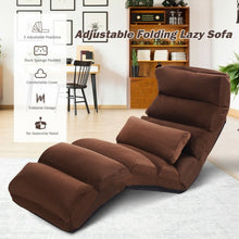 Load image into Gallery viewer, Stylish  Folding Lazy Sofa Chair with Pillow-Coffee
