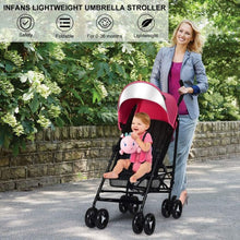 Load image into Gallery viewer, Foldable Lightweight Baby Infant Travel Umbrella Stroller-Pink
