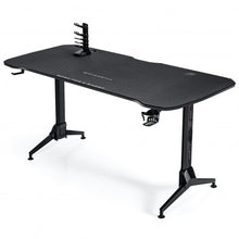 Load image into Gallery viewer, 63 inch Height Adjustable Gaming Desk with Mouse Pad and USB Gaming Handle Rack
