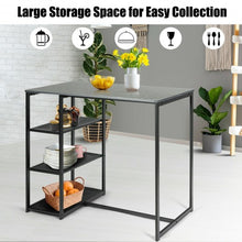 Load image into Gallery viewer, 3 pcs Dining Set with Faux Marble Top Table and 2 Stools-Black
