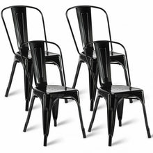 Load image into Gallery viewer, Set of 4 Tolix Style Dining Chair Stackable Bistro Chair-Black
