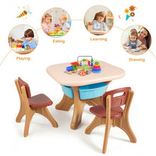 Load image into Gallery viewer, Children Kids Activity Table &amp; Chair Set Play Furniture W/Storage-Coffee
