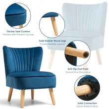 Load image into Gallery viewer, Armless Accent Chair Modern Velvet Leisure Chair-Blue
