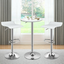Load image into Gallery viewer, Set of 2 Adjustable PU Leather Backless Bar Stools-White

