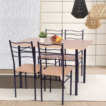 Load image into Gallery viewer, 5 pcs Wood Metal Dining Table Set with 4 Chairs
