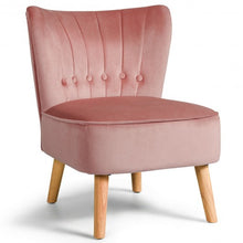 Load image into Gallery viewer, Armless Accent Chair Tufted Velvet Leisure Chair-Pink
