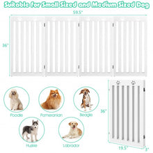 Load image into Gallery viewer, 36&quot; Folding Wooden Freestanding Pet Gate  with 360° Hinge-White
