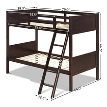 Load image into Gallery viewer, Wooden Bunk Beds Convertable 2 Individual Beds-Brown
