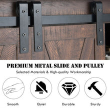 Load image into Gallery viewer, Sliding Barn Door TV Stand with Storage-Brown
